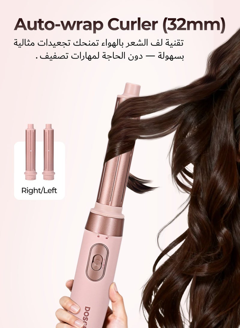 DOSCHER 5-in-1 Hair Dryer Brush , 1000W Ionic Multi-Functional Blow Dryer Brush for Frizz-Free Drying, Curling, Volumizing & Straightening（Pink） - Image 4