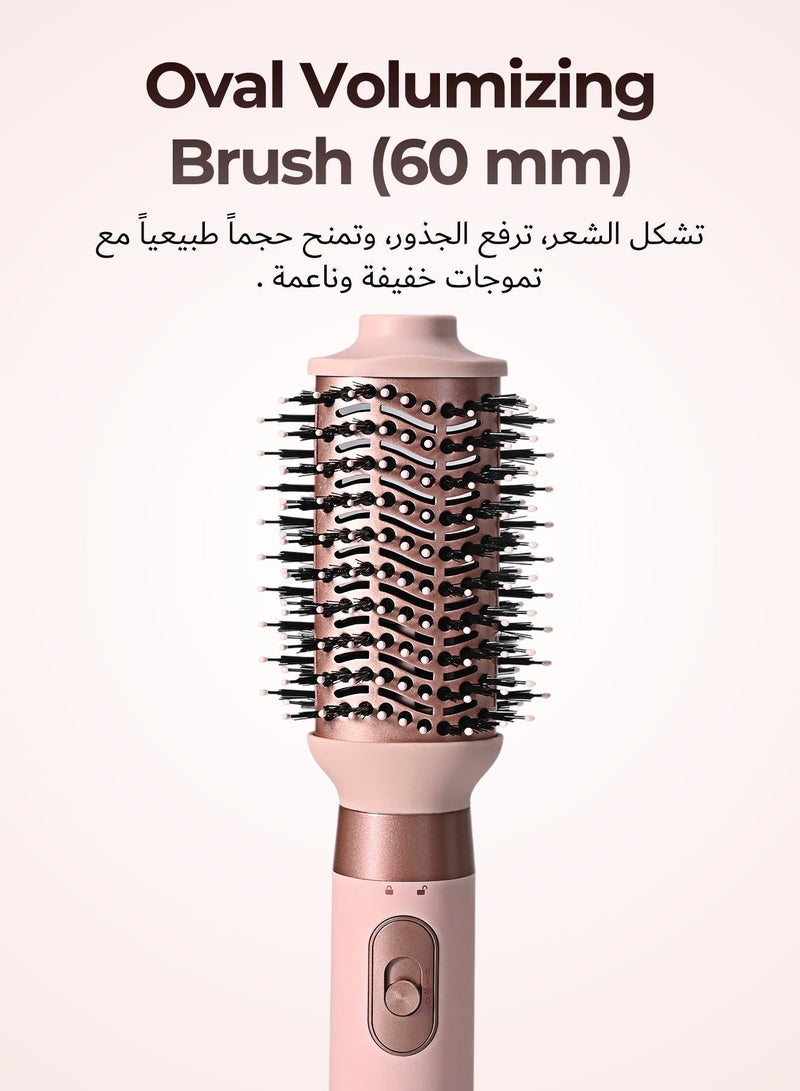DOSCHER 5-in-1 Hair Dryer Brush , 1000W Ionic Multi-Functional Blow Dryer Brush for Frizz-Free Drying, Curling, Volumizing & Straightening（Pink） - Image 5