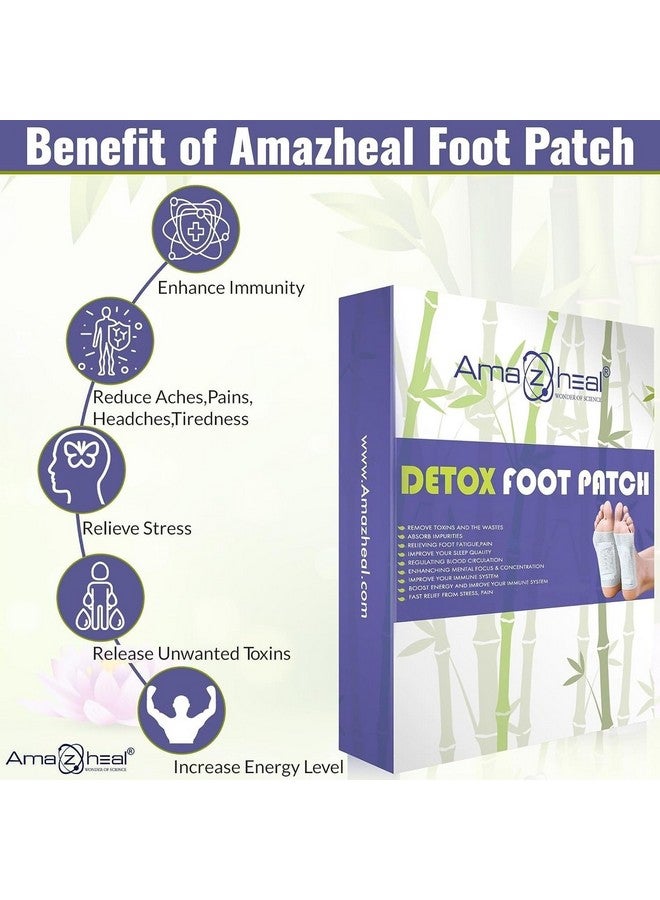AMAZHEAL لصقات القدم من AMAZHEAL الفاخرة، لصقات إزالة السموم، لصقات تخفيف التوتر والنوم للرجال والنساء (1 صندوق = 10 لصقات) (عبوة من 2) - Image 5