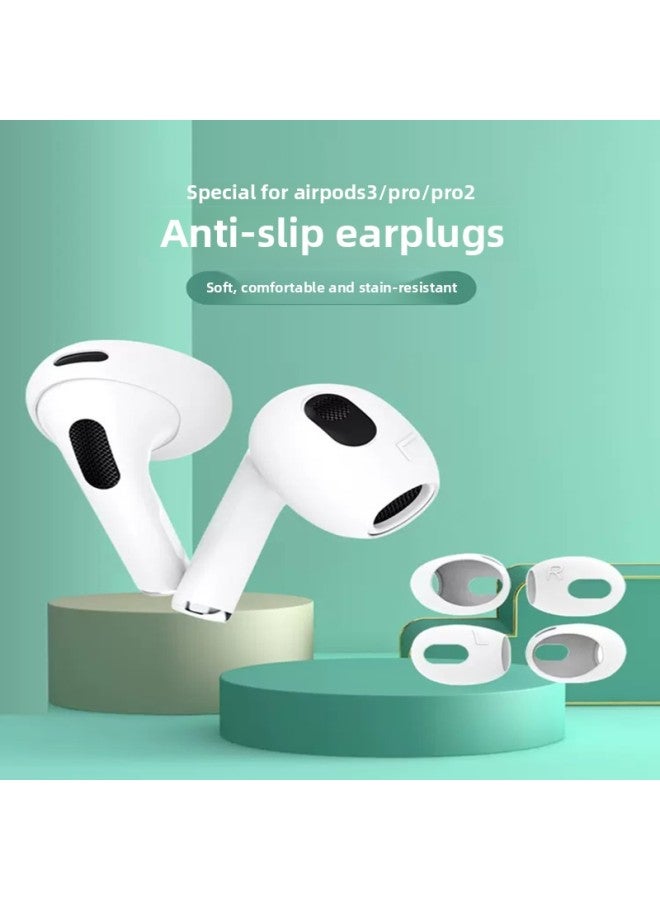 Suitable For Airpods3 Protective Sleeve Earplug Cap For Apple Wireless Bluetooth Earphone Box Two Generation Anti-scratch Protective Shell-Memory Capacity:Airpodspro2 Generation Anti-slip Ear Caps 【blue 1 Pair】 Comes With Storage Box - Image 2