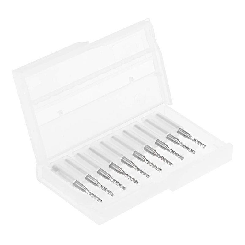 Nxtop 10Pcs 1.8mm Carbide End Mill Engraving Milling Cutter CNC Router Bits for PCB Machine, 1/8" Shank - Image 4