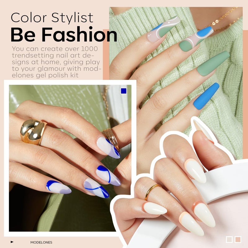 modelones 32 PCS Gel Nail Polish Set, 28 Colors Gel Polish with No Wipe Base Coat, Glitter & Glossy & Matte Top Coat Black Brown Red Purple Soak Off LED Nail Art Kit Salon at Home - Image 4