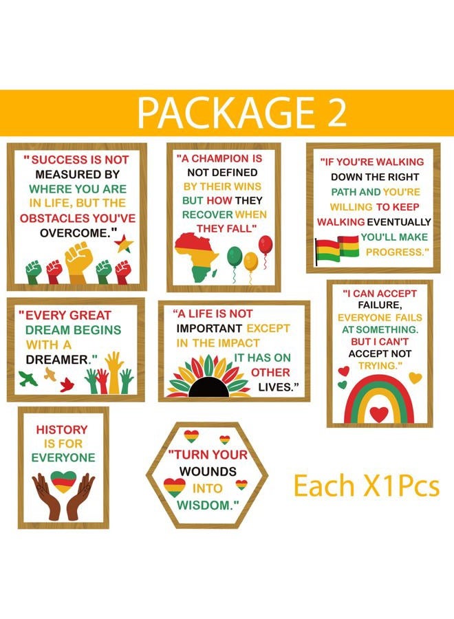 Joffetii Black History Month Bookshelf Bulletin Board Decorations Set Black Inspirational Cutouts with Bulletin Border African American Motivational Classroom Decorations for Chalkboard Wall Door Home Office - Image 4