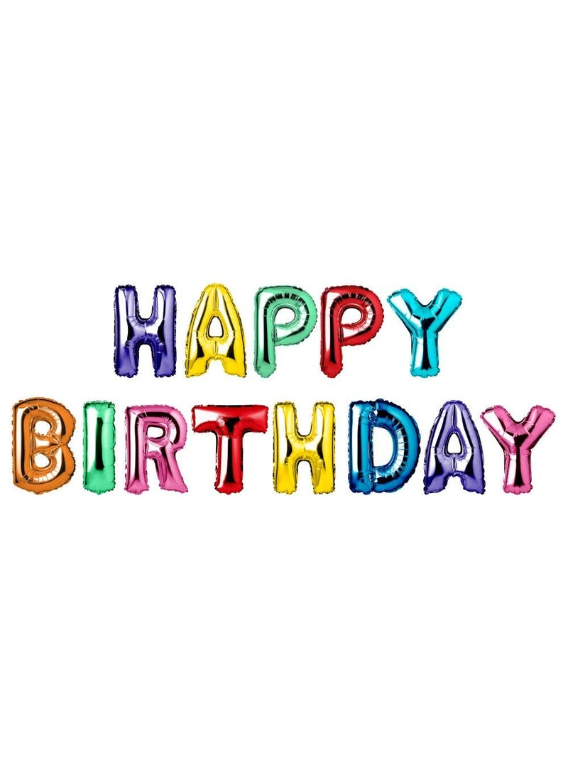 Happy Birthday Multicolored Letter Foil Balloon Banner 36cm
