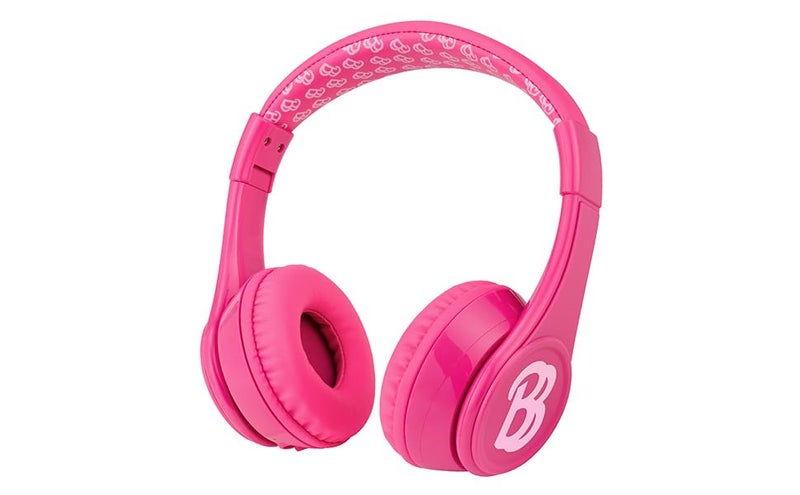 eKids Barbie Bluetooth Headphones, Pink Wireless Headphones with Microphone Includes Aux Cord, Volume Reduced Kids Foldable Earphones for School, Home, or Travel - Image 1