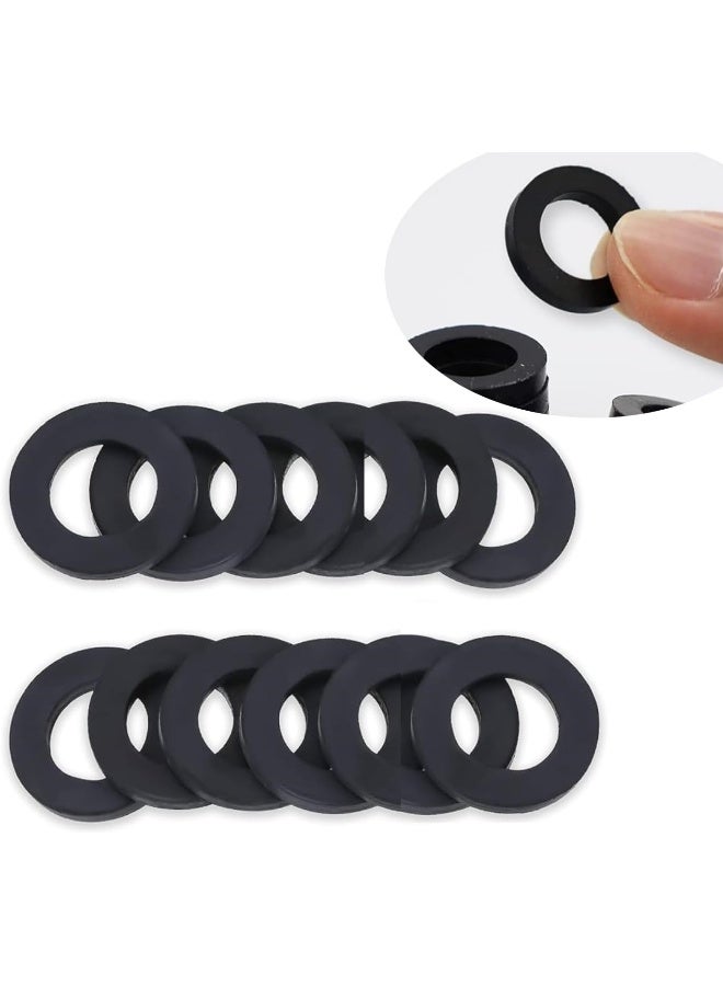 Biella Rubber Hose Washer 3/4Inch Tap Sealing Rings Hose Rubber Shower Hose Washers Tap Connector Washers For Connecting, Black (Pack Of 12) - Image 1