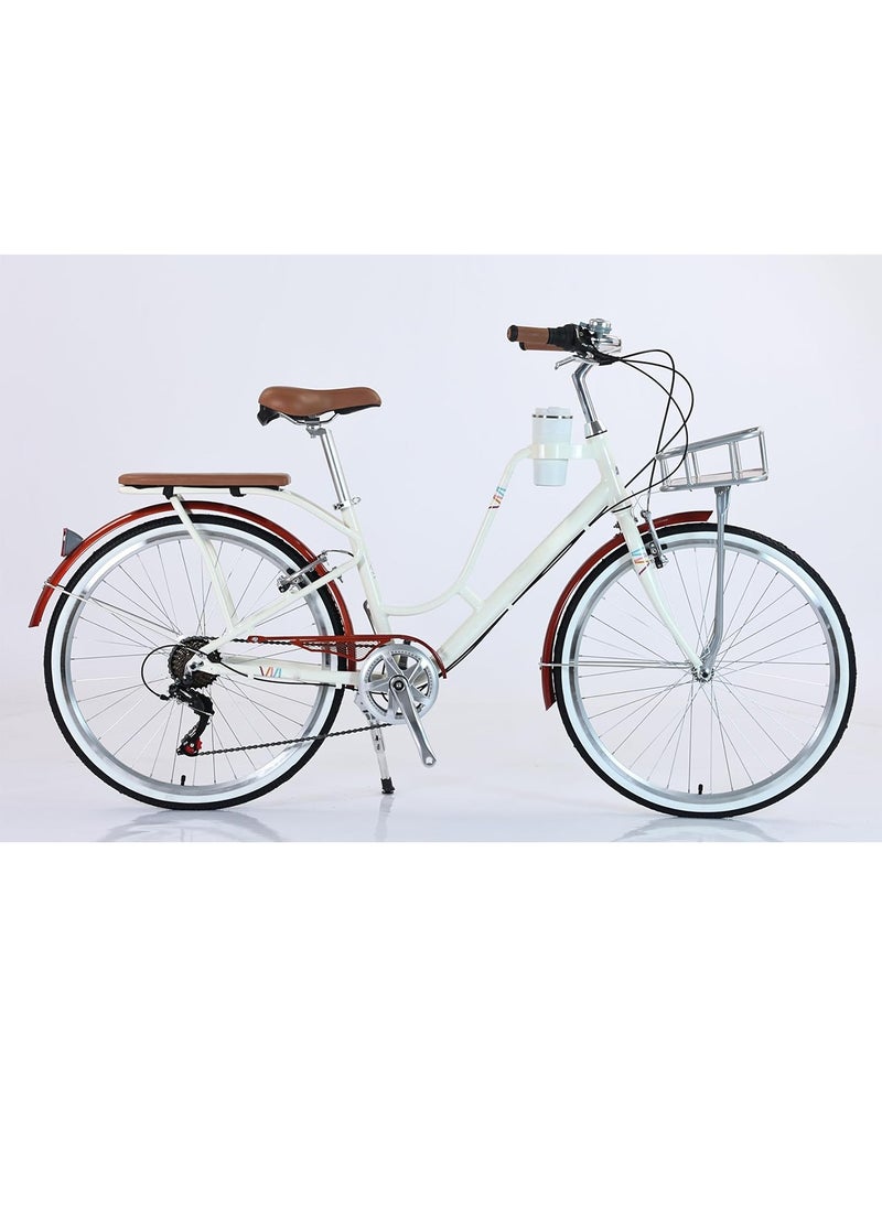 LIMOS - 26 Inch Lady Bike with Alloy Frame and Shimano 7 Speed Gear System Stylish and Reliable Women Bicycle - Image 1