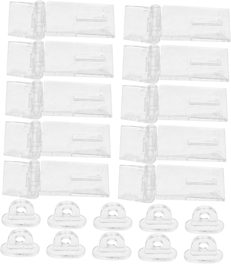 Veemoon 10 Sets Clear Acrylic Hasp Buckles For Jewelry Box Cabinet Hinge Latch Lock - Image 2