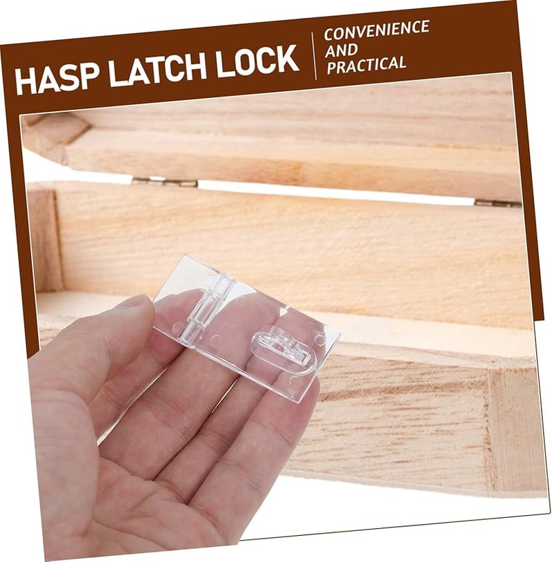 Veemoon 10 Sets Clear Acrylic Hasp Buckles For Jewelry Box Cabinet Hinge Latch Lock - Image 4