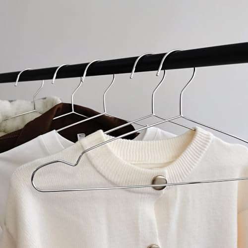 BGRQRIQ Wire Hangers 30 Pack, Heavy Duty, Space Saving, Stainless Steel, Silver, 16.5inches Closet Hangers for Hanging Coats, Suits, Jackets, Shirts,T-Shirt - Image 5