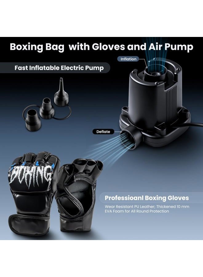 SAIMAND Freestanding Punching Bag for Adults Teens, 70'' Heavy Boxing Bag with Gloves and Pump, Women Men Stand Kickboxing Bags, Upgraded Big Base Boxing Equipment Set for Training MMA Fitness Home Gym - Image 3