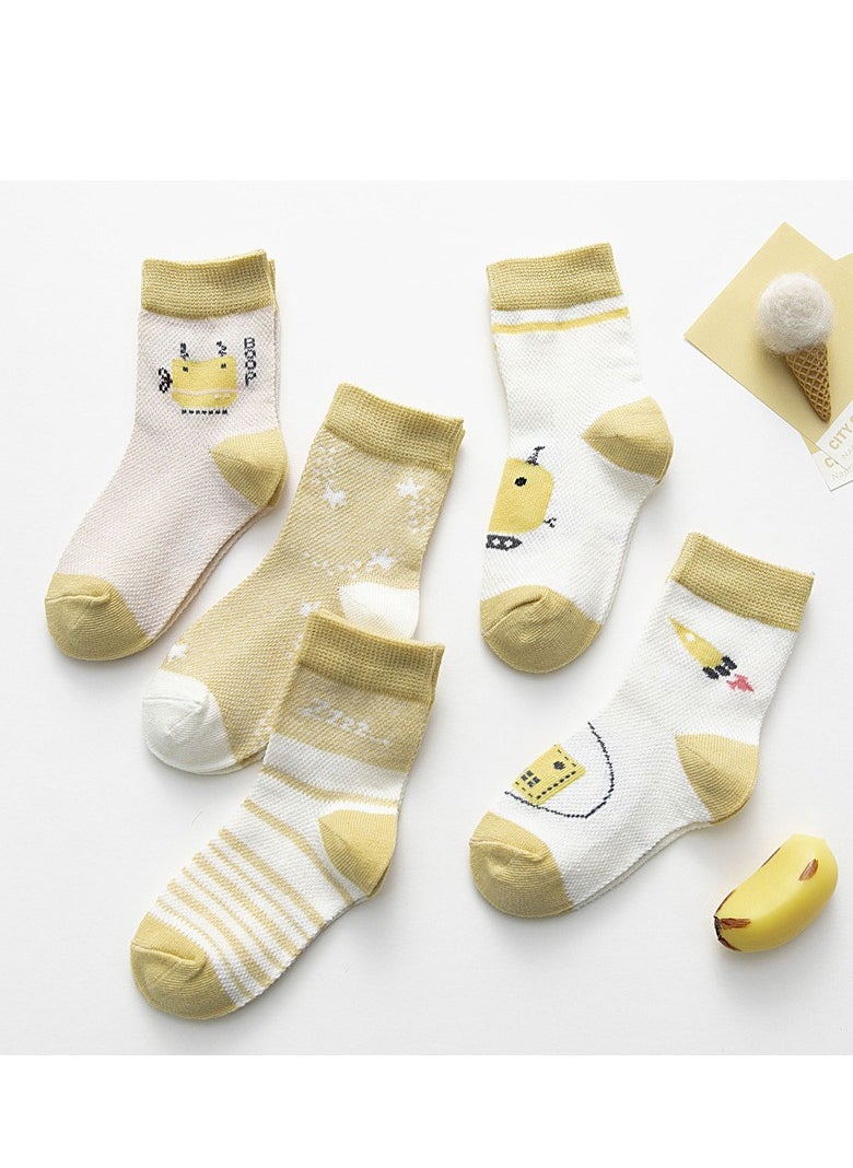 Generic - Child Absorb Sweat and Ventilate Socks 5 Pairs High Quality Socks One Size Fits All - Image 1