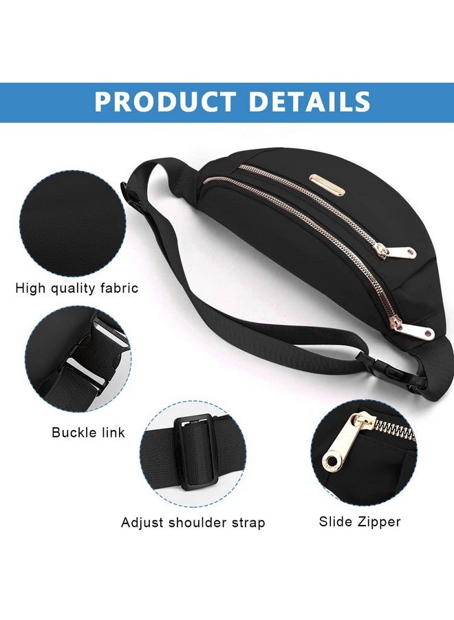 GUSTAVE® Waist Bag for Women Girls with Adjustable Strap, Stylish Bumbag Chest Bag Waterproof Fanny Bag, Oxford Cloth Waist Pack Outdoor Hiking Running Travel - Image 3
