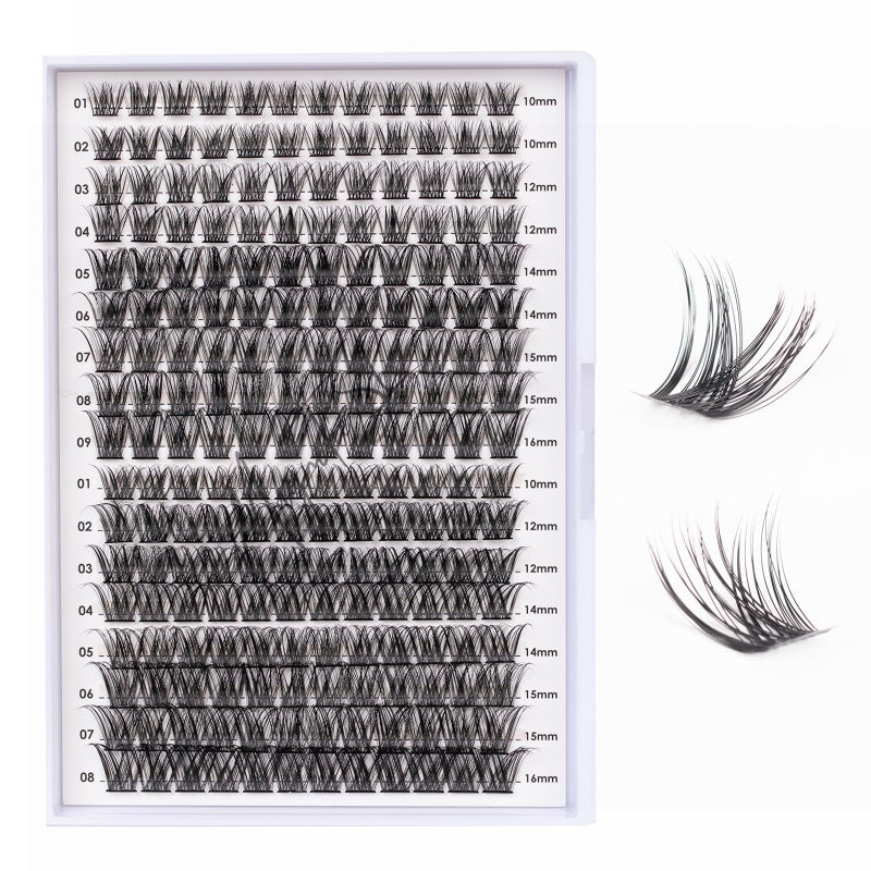 Magnetic SL Lash Clusters 204 Pcs Individual Lashes Clusters Eyelash Extensions False Eyelashes DIY Lash Extension Kit Reusable False Eyelashes Natural Look Mix 10-16mm(DM01+DM17) - Image 1