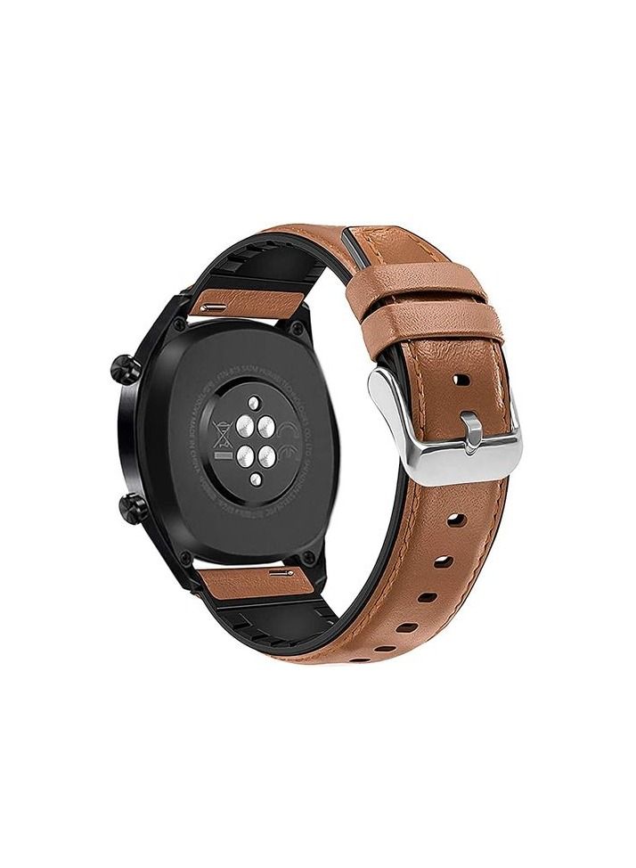 سوار ساعة بديل من جلد السيليكون مقاس 22 مم لهاتف هواوى واتش 4  / واتش 4 برو  2023 - مشبك فضي جملي - Image 1