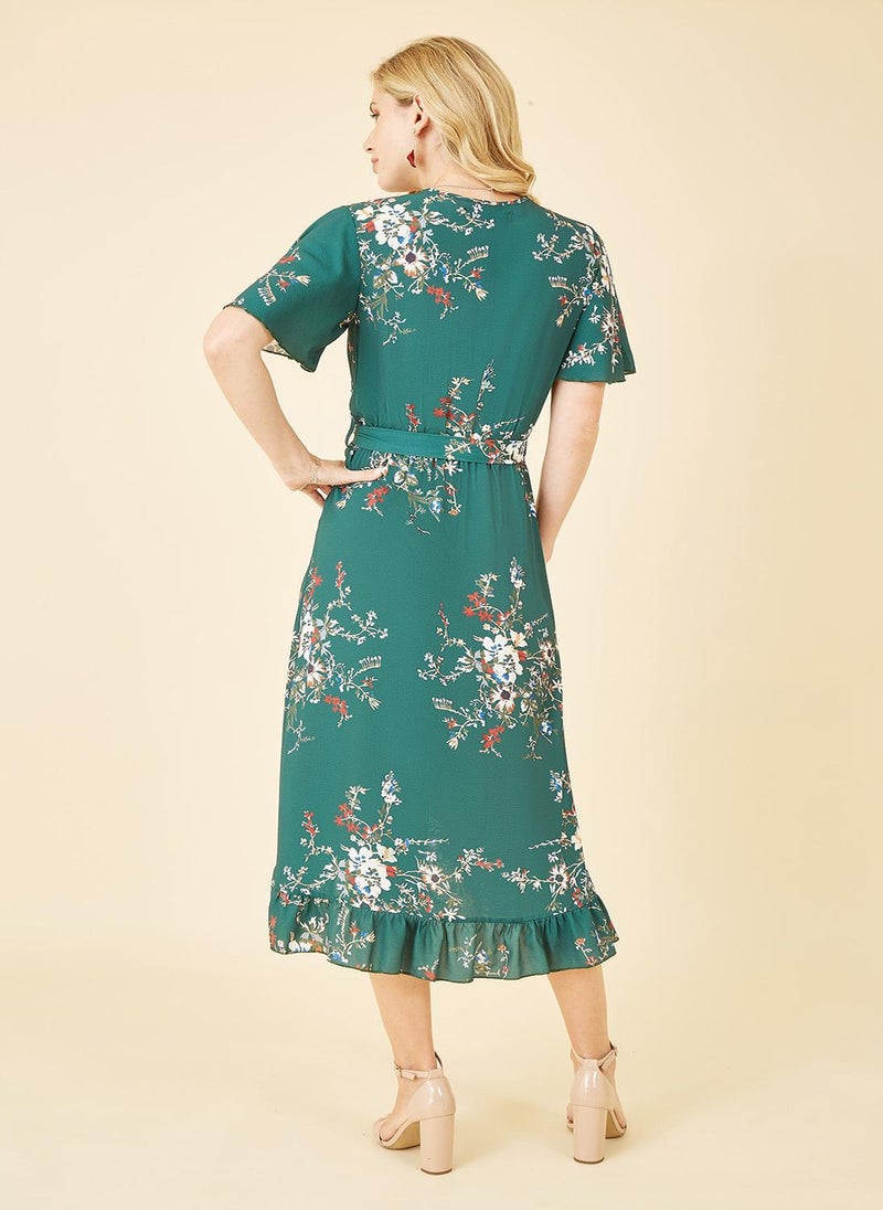 MELA LONDON Floral Wrap Midi Dress - Image 3