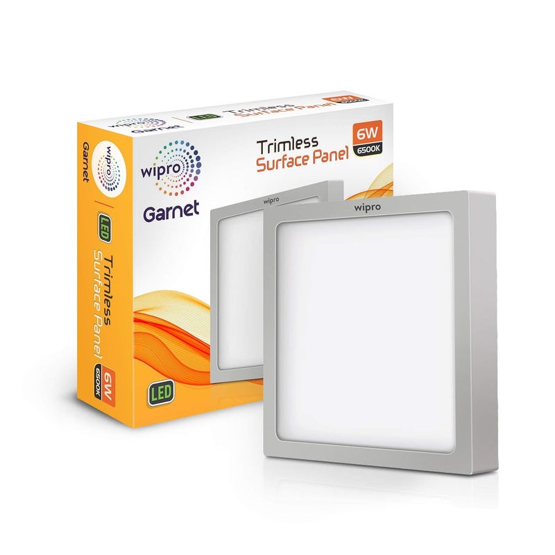 WIPRO wipro D650665 Garnet 6Watt Trimless Panel Light Cool Day Light White Square Led  - Image 1