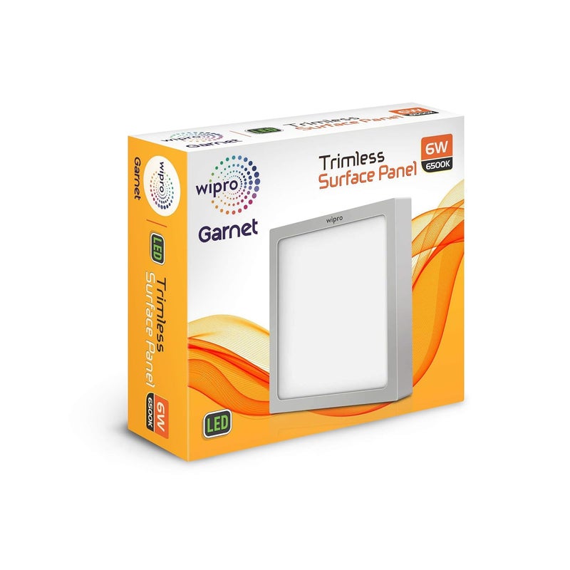 WIPRO wipro D650665 Garnet 6Watt Trimless Panel Light Cool Day Light White Square Led  - Image 3