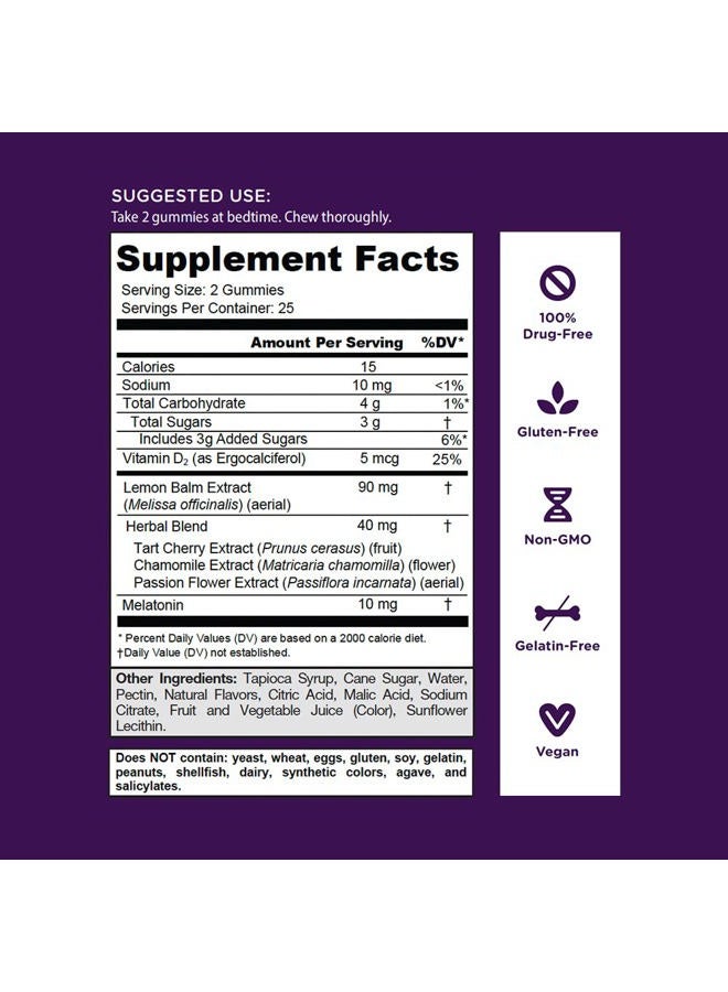 Goli مكمل غذائي، حلوى النوم بقوة إضافية 10 ملغ من الميلاتونين - 250 حبة - خالية من الغلوتين، نباتية، غير معدلة وراثيًا، وخالية من الجيلاتين - Image 3