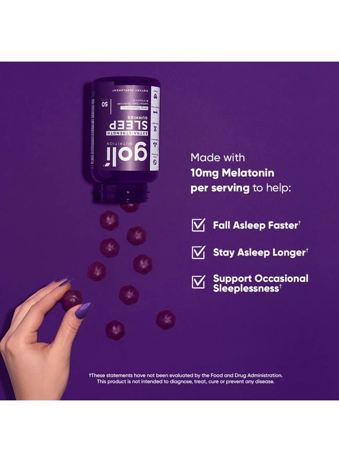 Goli مكمل غذائي، حلوى النوم بقوة إضافية 10 ملغ من الميلاتونين - 250 حبة - خالية من الغلوتين، نباتية، غير معدلة وراثيًا، وخالية من الجيلاتين - Image 4