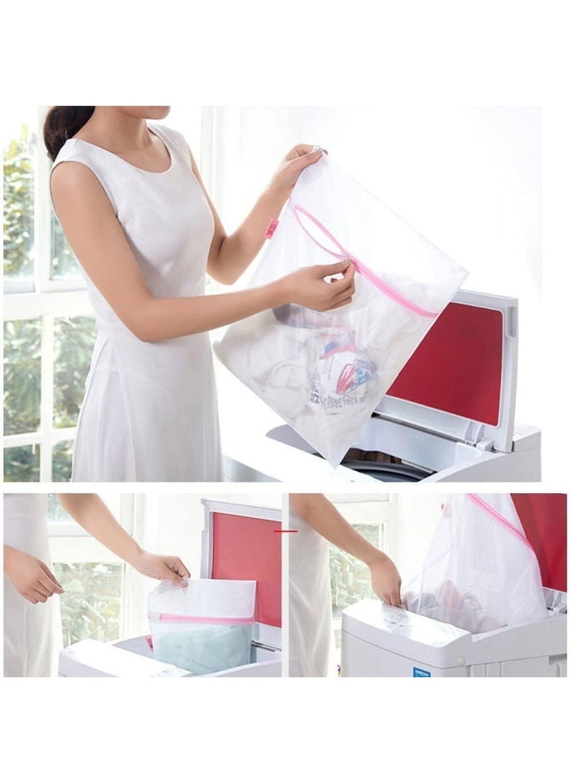 KitchenFest KitchenFest Reusable Durable Nylon Mesh Laundry Bags for Clothes Washing Bag With Zipper Wash Dirty Clothes For Washing Machine Wash BagsSET OF 3 MLXL  - Image 5