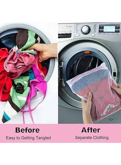 KitchenFest KitchenFest Reusable Durable Nylon Mesh Laundry Bags for Clothes Washing Bag With Zipper Wash Dirty Clothes For Washing Machine Wash BagsSET OF 3 MLXL  - Image 4