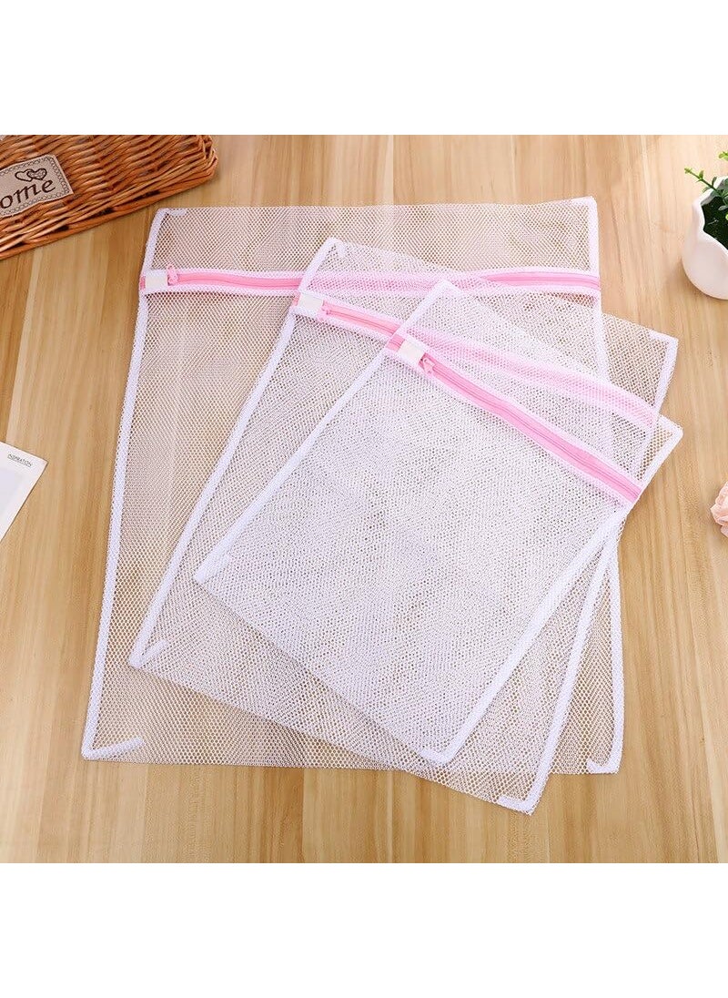 KitchenFest KitchenFest Reusable Durable Nylon Mesh Laundry Bags for Clothes Washing Bag With Zipper Wash Dirty Clothes For Washing Machine Wash BagsSET OF 3 MLXL  - Image 1