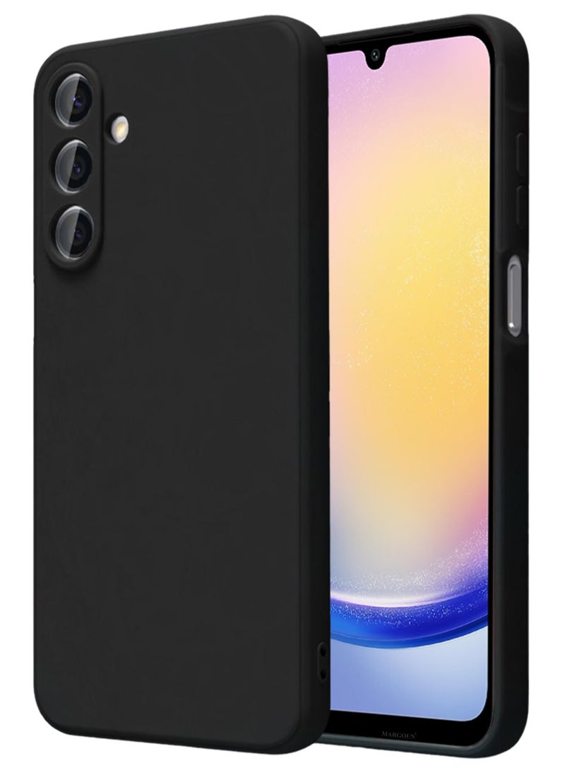CATANES Liquid Silicone Case for Samsung Galaxy A25 Protective Phone Case with Soft Anti-Scratch Microfiber Lining Utra Slim Drop Protection Phone Cover - Black - Image 1