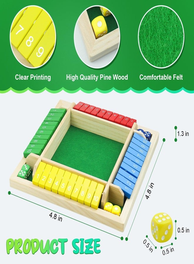 rytopt Shut The Box Game, Back to School Supplies, 2-4 Player Family Wooden Board Table Math Games, Board Games, Family Games, 8 Dices Tabletop Toys for School Supplies, Halloween, Christmas, Party favors - Image 2