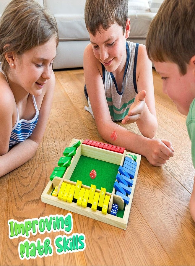 rytopt Shut The Box Game, Back to School Supplies, 2-4 Player Family Wooden Board Table Math Games, Board Games, Family Games, 8 Dices Tabletop Toys for School Supplies, Halloween, Christmas, Party favors - Image 5