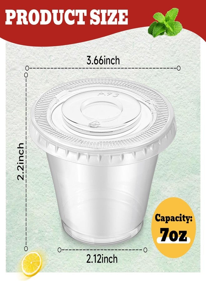 GGOLDMER 100 Sets 7 oz Clear Plastic Cups with Lids No Hole, Fruit Cups with Lids, Disposable Cup for Dessert, Parfait, Ice Cream, Yogurt, Pudding, Cake, Cold Drinks, Smoothie and Snacks - Image 2