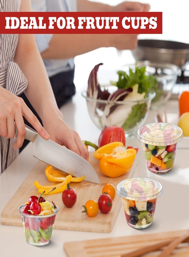 GGOLDMER 100 Sets 7 oz Clear Plastic Cups with Lids No Hole, Fruit Cups with Lids, Disposable Cup for Dessert, Parfait, Ice Cream, Yogurt, Pudding, Cake, Cold Drinks, Smoothie and Snacks - Image 5