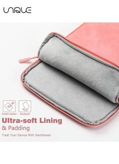 Unique Multifunctional storage bag,9-11 Inch Tablet Sleeve Bag Carrying Case for iPad Pro 11 2021-2018, Air 5/4 10.9, 10.2, Galaxy Tab A8 10.5, Tab S8 11", Surface Go 2, 1, Protective with Pocket,Pink  - Image 3
