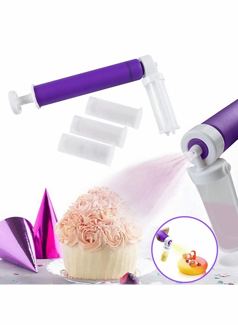 Manual Airbrush for Decorating Cakes,DIY Baking Tools with 4pcs Cake Spray Tube for Kitchen Decorating Cakes Cupcakes Cookies and Desserts - Image 4