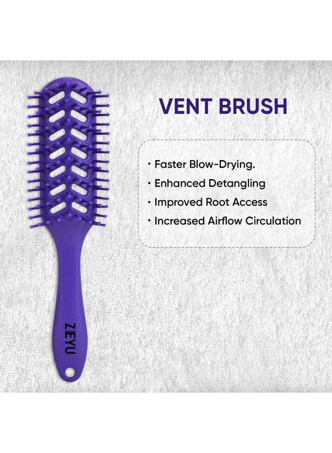 Zeyu Vented Hair Brush | Comb for Curly Hair | Vented Detangling Hair Brush for Men & Women | Quick Blow Drying Comb for Curly Hair | Smoothens | Stylish design | Flexible Nylon Bristles ,For Grooming, Volumizing & Back Brushing - Image 4