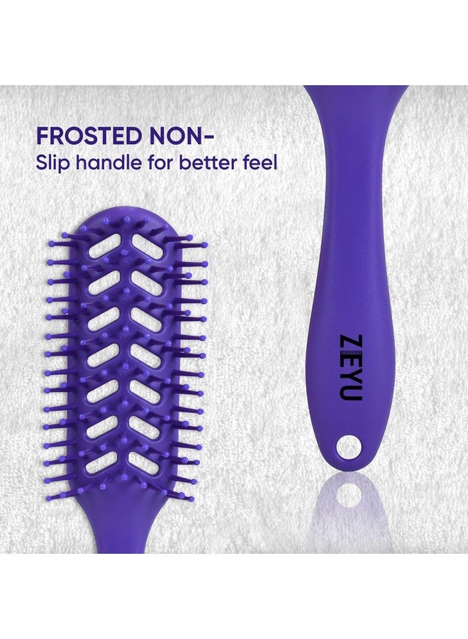 Zeyu Vented Hair Brush | Comb for Curly Hair | Vented Detangling Hair Brush for Men & Women | Quick Blow Drying Comb for Curly Hair | Smoothens | Stylish design | Flexible Nylon Bristles ,For Grooming, Volumizing & Back Brushing - Image 3