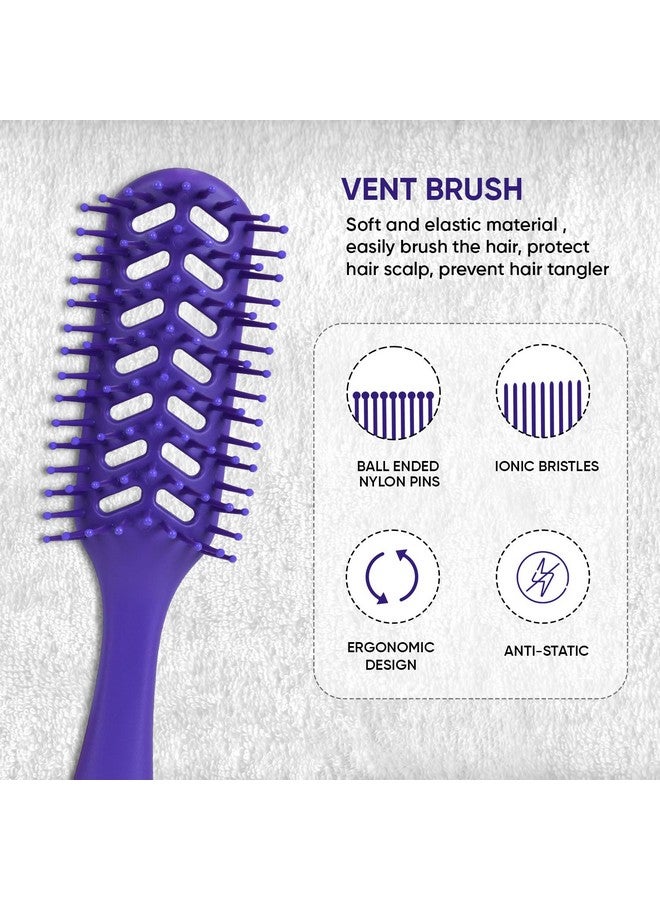 Zeyu Vented Hair Brush | Comb for Curly Hair | Vented Detangling Hair Brush for Men & Women | Quick Blow Drying Comb for Curly Hair | Smoothens | Stylish design | Flexible Nylon Bristles ,For Grooming, Volumizing & Back Brushing - Image 2