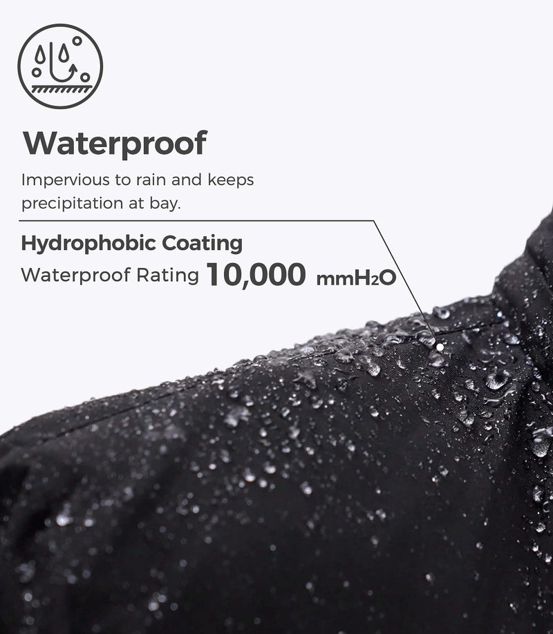 wantdo Men's Big and Tall Waterproof Ski Jacket Hood Winter Snow Coats Black 3XL - Image 4