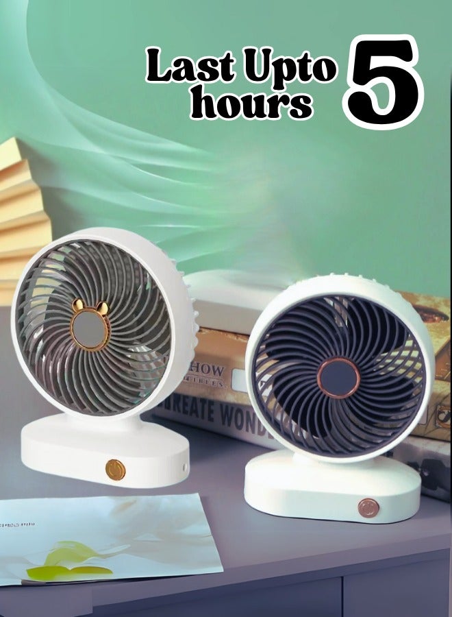 مروحة AHLAN المحمولة للطاولة/المكتب، قابلة لإعادة الشحن، مزودة بشاحن USB | سرعة قابلة للتعديل | صغيرة الحجم وهادئة | أداء عالي - Image 2