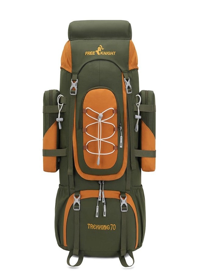 Bseash 70L (65+5) Waterproof Hiking Camping Backpack with Rain Cover, Outdoor Sport Travel Daypack for Climbing Touring (Army Green) - Image 1