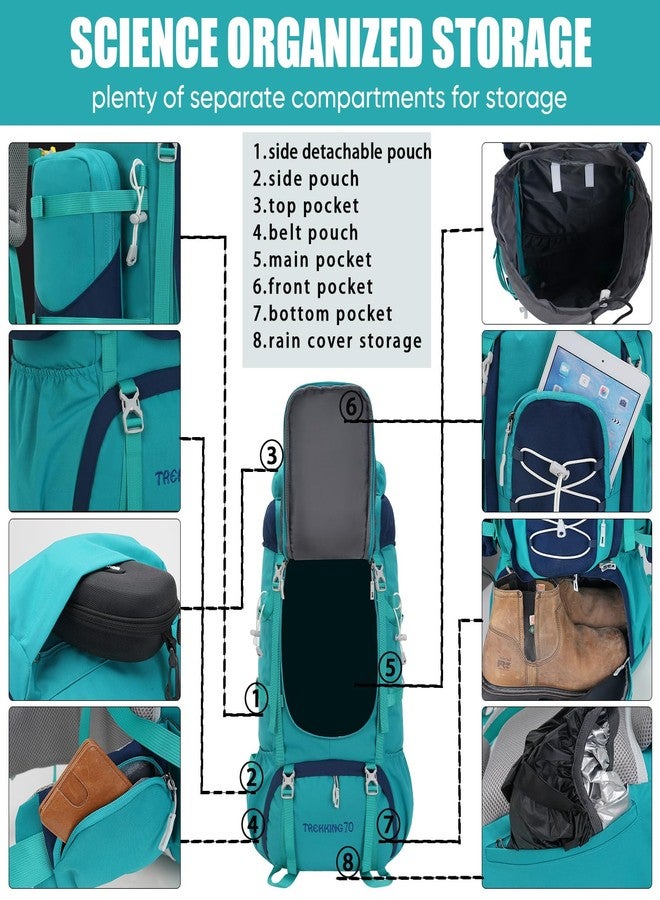 Bseash 70L (65+5) Waterproof Hiking Camping Backpack with Rain Cover, Outdoor Sport Travel Daypack for Climbing Touring (Army Green) - Image 4