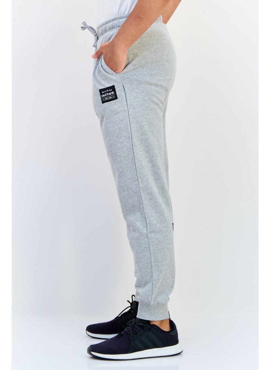 Paul Frank Men Regular Fit Brand Logo Jogger Pants, Grey  - Image 3