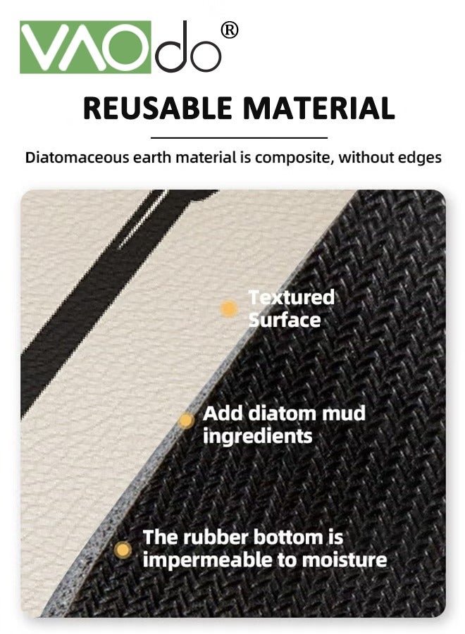 فاو دو 2 قطعة من سجادة بار القهوة المصممة، سجادة مطاطية قابلة للقطع ومقاومة للبقع، سجادة مقاومة للحرارة لسطح المطبخ، بيضاء، 40*50 سم  ﻿ - Image 3