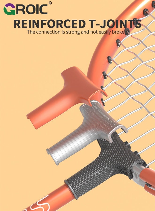 GROIC Badminton Set with Net, 2.7m Wide 1.5m High Portable Net and 2 Lightweight Racquets, All-in-One Outdoor and Indoor Game for Backyard Park Family Play, Badminton Rackets Set with Badminton Net - Orange - Image 4