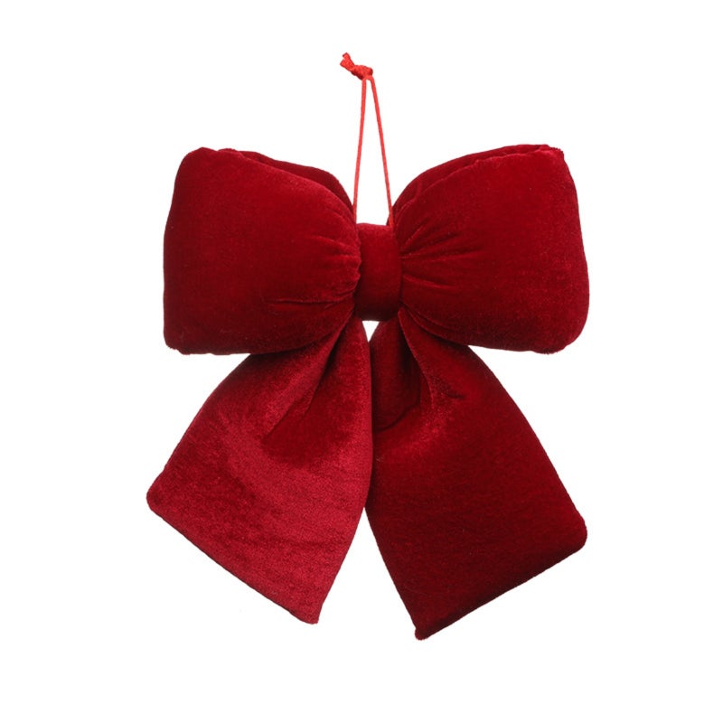 Christmas bow pendant velvet wedding decoration  red - Image 1