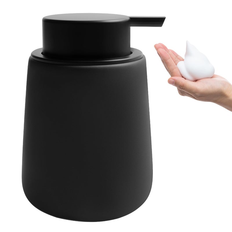 TOOZFO Soap Foaming Dispenser Ceramic with EasytoPress Pump Hand Foam Dispenser for Shampoo Bathroom Kitchen 12 oz