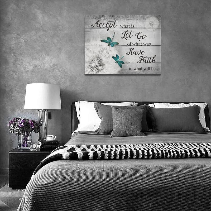 remzoke Inspirational Dandelion and Dragonfly Canvas Wall Art - Image 5