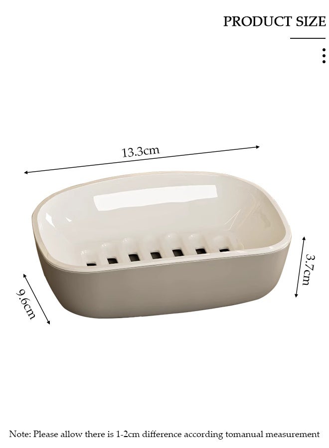 DUNISO 2PCS Soap Holder Soap Dish, Soap Dish Soap Tray Double-Layer Design Waterproof Removable Bar Soap Sponge Holder for Shower, Bathroom, Kitchen - Image 2