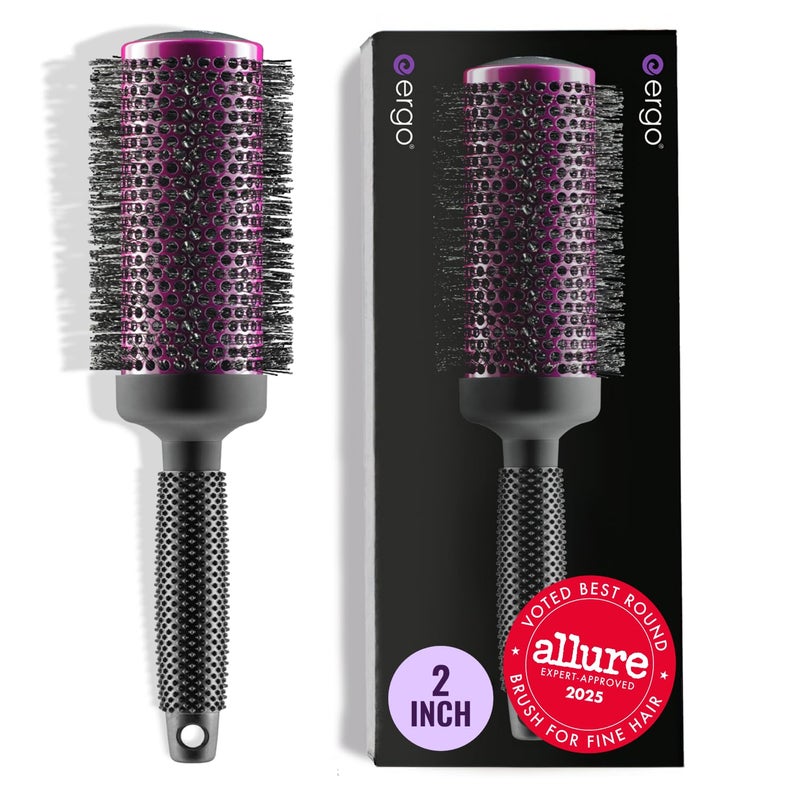 ERGO Super Gentle Round Brush for Blow Out - Salon Quality Hair Styling for Women - Roller for Wet and Dry Hair - Volumizing Care Blowout - ERG53: 2" - Image 1