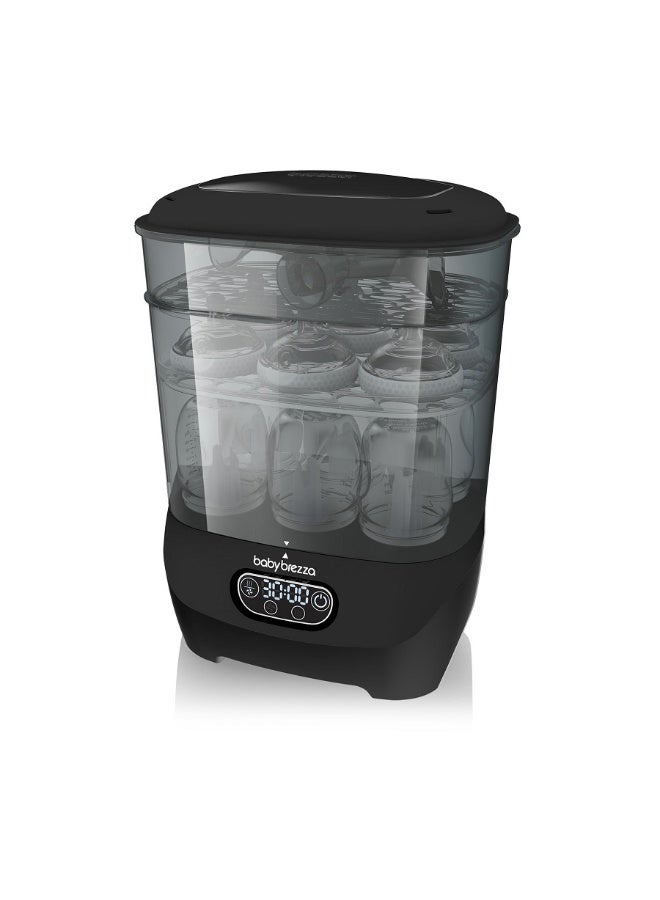 Baby Brezza Bottle Sterilizer and Dryer Advanced – Electric Steam Sterilization Machine Universal Sterilizing for All Bottles: Plastic + Glass Pacifiers Breast Pump Parts - HEPA Filtration-Black - Image 1